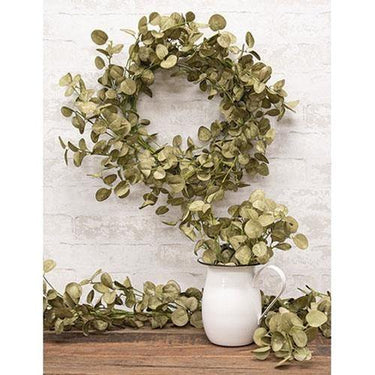 Foamy Silver Dollar Wreath, Sage, 20